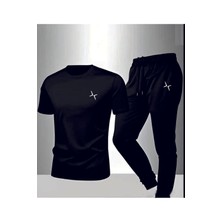 Saat Tekstil Modern Kesim Logo Detaylı Erkek Günlük Takım