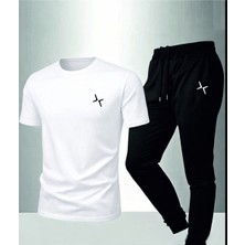 Saat Tekstil Modern Kesim Logo Detaylı Erkek Günlük Takım