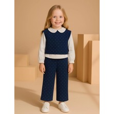 Lumino Taşlı Yelekli Kız Çocuk Takım  20467