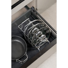 Edora Home Gümüş Mutfak Çekmece Içi Tava Tencere Düzenleyici Organizer – Yer Tasarruflu Sıralayıcı