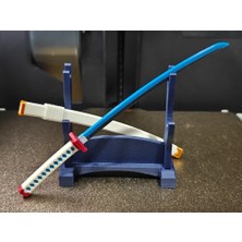 Titrek Toys 18 cm Demon Slayer Giyuu Tomioka Mini Katana Seti - Hediye Standlı