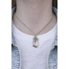 Herşey Nota Whisker Mood – Kedi Figürlü Gümüş Renk Unisex Kolye (60 Cm)