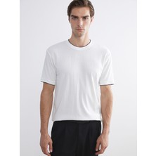 Lc Waikiki Yeni Sezon Kontrast Çizgi Detaylı Erkek Tişört