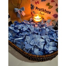 Pratikbox Fiyonk / Saten 2cm'lik / Hediyelik / Süsleme / Mavi Renk / 50 Adet