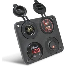 MELLİFERA 12-24V Açma-Kapama Anahtarı USB Portları ile LED Voltmetre Araba Tekne Karavan Için Panel