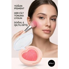 MUJGAN Tekli Kalp Şekilli Yoğun Pigmentli Blusher Allık  No:1