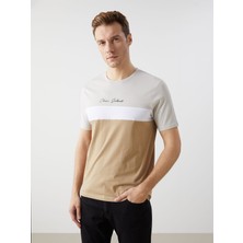 Lc Waikiki Yeni Sezon Bisiklet Yaka Kısa Kollu Renk Bloklu Erkek Tişört