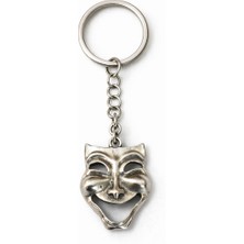Herşey Nota Dual Smile – Maske Figürlü Gümüş Renk Unisex Metal Anahtarlık