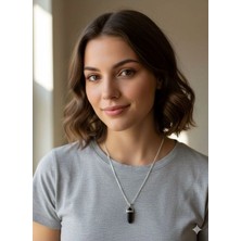 Eski Yeni Antik Doğal Taşlı Kolye Obsidyen