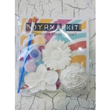 Evinizin Vitrini 3'lü Çiçek Taş Boyama Seti Etkinlik Boyama Kiti Çocuk Aktivite & Atölye Boyama Seti