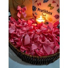Pratikbox Fiyonk / Saten 2cm'lik / Hediyelik / Süsleme / Pembe Renk / 50 Adet