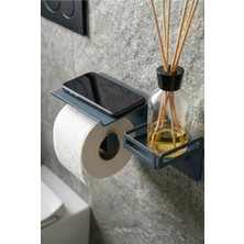 Mee Wall Art Telefon Raflı ve Koku Bölmeli Metal Tuvalet Kağıtlığı (Beyaz)