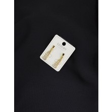 Luxury Gold Renk Taşlı Küpe
