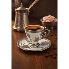 Glazze Lotus Platin Kahve Takımı 12 Parça