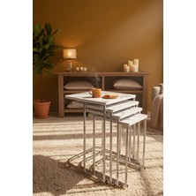 4'lü Tekerlekli Modern Zigon Sehpa