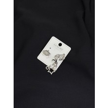 Luxury Gümüş Renk Gezegen Küpe