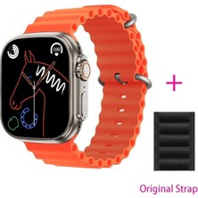 Normadia Turuncu G8 Watch 8 Ultra Akıllı Saat, Siyah Silikon Kordon Hediyeli