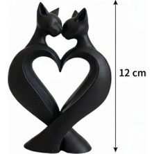 3D Yazıcı Tasarımı Minimalist Kedi Figürü Kalp Detaylı Modern Sanat Objesi