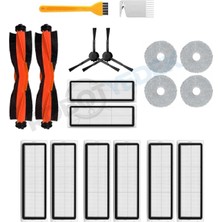 robotyedek Xiaomi S20+ Plus Uyumlu Yedek Siyah Fırça Hepa Filtre Mop Seti-18 Parça