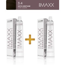 Maxx Deluxe 2'li Trendy Series Tüp Boya 60 ml 3.4 Koyu Kestane