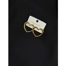 316L Çelik Gold Renk Kalp Küpe