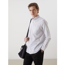 Lc Waikiki Yeni Sezon Regular Fit Uzun Kollu Çizgili Keten Karışımlı Erkek Gömlek