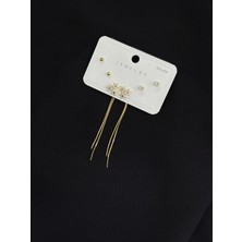 316L Çelik Gold Renk 3lü Set Küpe