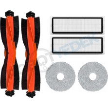robotyedek Xiaomi S20+ Plus Uyumlu Yedek Siyah Fırça Hepa Filtre Mop Seti-6 Parça