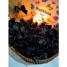 Pratikbox Fiyonk / Saten 2cm'lik / Hediyelik / Süsleme / Siyah Renk / 50 Adet