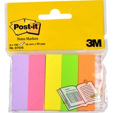 Kitabevimden Post-It Indeks 100 Yp 15X50 Fosforlu 5 Renk 670-5