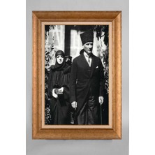 Giyense Özel Seri Altın Paspartulu Çerçeveli Atatürk Tablo R511