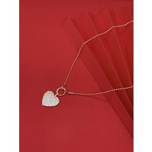 Zirkon Taşlı Kalp Kolye