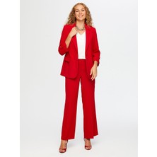 Faik Sönmez Kolu Apoletli Şık Krep Ceket W26CKT018