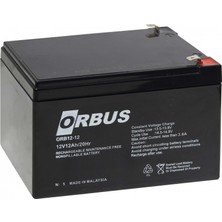 Orbus 12V 12AH Kuru Akü
