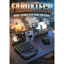FaroxTech Mobil Oyuncu Seti Tek El Klavye Mouse Dönüştürücü Pubg Mobile Uyumlu Bluetooth Adaptör + Mousepad