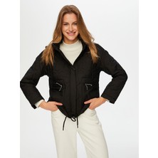 Faik Sönmez Kordon Detaylı Kapüşonlu Rahat Form Kapitone Mont W26KMT005