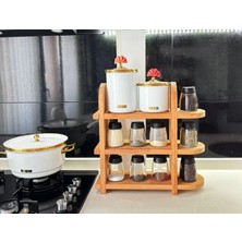 Dingoda El Yapımı 3 Katlı Kayın Masif Fincan ve Tabak Rafı – Geçme Montaj, Vidasız Tasarım