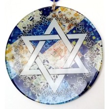 Sesengo Davut Yıldızı Simgeli Füzyon Cam Duvar Süsü