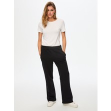 Faik Sönmez Payet Şerit Garnili Wide Leg Fit Eşofman Alt W26ESA006