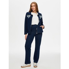 Faik Sönmez Patch Nakış Detaylı Önü Fermuarlı Eşofman Üst W26ESU007