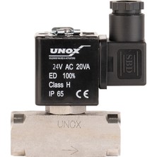 Unox 24V Ac Paslanmaz Buhar Solenoid Valf Normalde Açık (0,5-6 Bar)