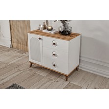 Guneystore Nevada Komple Mdf Atlantik Çam - Beyaz Şifonyer