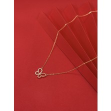 Zirkon Taşlı Kelebek Kolye