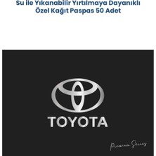 Balkan Ambalaj Suya Dayanıklı Yıkanabilir Toyota Yatay Oto Paspas Kağıdı Siyah Gümüş Baskı 50 Adet - 35X50CM