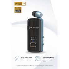 Kensa Bluetooth Makaralı Kulaklık | 12 Saat Konuşma | Dijital Ekran | Titreşimli | Yüksek Kalite Ses