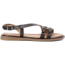 Celal Gültekin Kadın Kahverengi Bilekten Bantlı Deri Sandalet