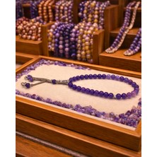 Sufi Tesbih Esans Ve Hediyelik Doğal Ametist Taşı Tesbih – El Yapımı, Şık ve Değeri Yüksek Mor Taş Tesbih