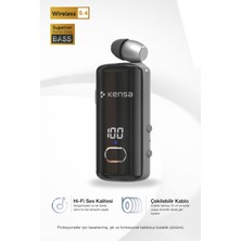 Kensa Bluetooth Makaralı Kulaklık | 12 Saat Konuşma | Dijital Ekran | Titreşimli | Yüksek Kalite Ses