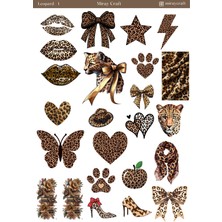 Miray Craft Leopar Temalı Sticker Sayfası – Şık & Fashion Illüstrasyonlar (12×17 Cm)