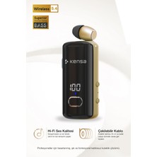Kensa Bluetooth Makaralı Kulaklık | 12 Saat Konuşma | Dijital Ekran | Titreşimli | Yüksek Kalite Ses